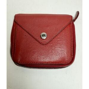 Prada Saffiano Leather Compact Zip-Around Wallet